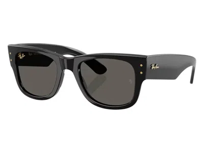 Pre-owned Ray Ban Rayban X A$ap Rocky Mega Wayfarer Blacked Out Collection Sunglasses In Black Dark Grey (rb0840s 6826