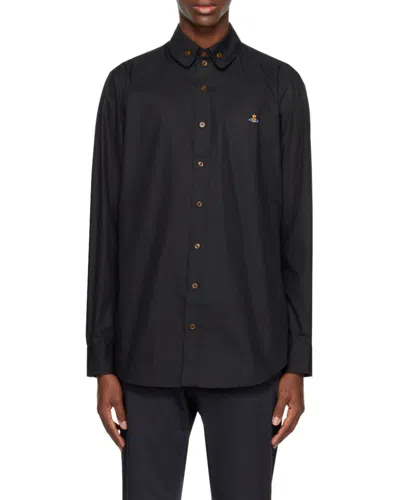 Vivienne Westwood Classic Long-sleeve Shirt With Embroidered Detail In Black