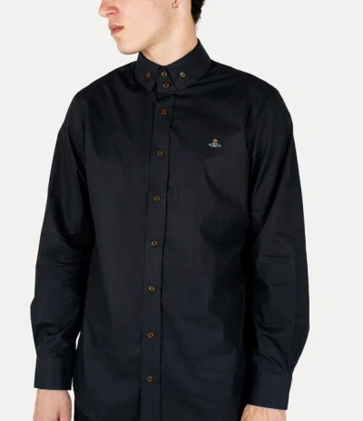 Vivienne Westwood Classic Long-sleeve Shirt With Embroidered Detail In Black