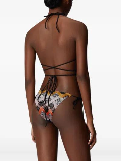 Missoni Bikini With Customizable Ties And Zig Zag Pattern In Blue