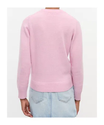 Ganni Poodle Pink Crewneck Jumper In Pink