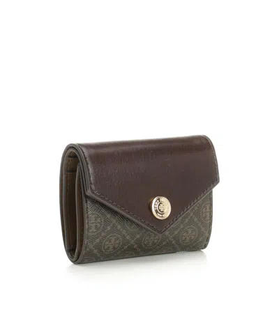 Tory Burch T Monogram Small Envelope Wallet In Brown