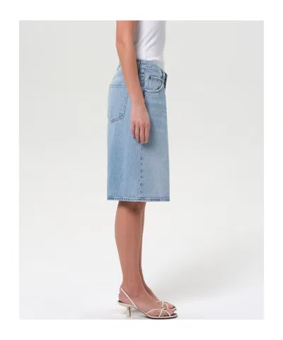 Agolde Urban Baggy Denim Shorts With Belt Loops In Blue