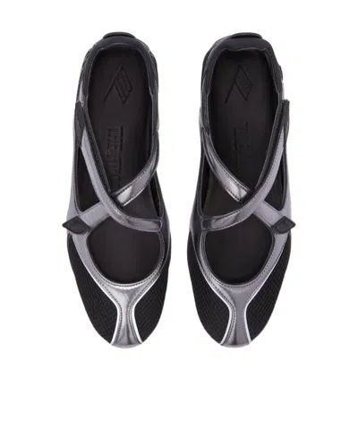 Attico Flat Shoes Blacks And Greys In Black