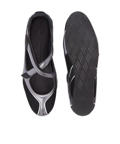 Attico Flat Shoes Blacks And Greys In Black