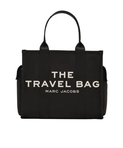 Marc Jacobs The Large Canvas Travel Tote Bag In Black