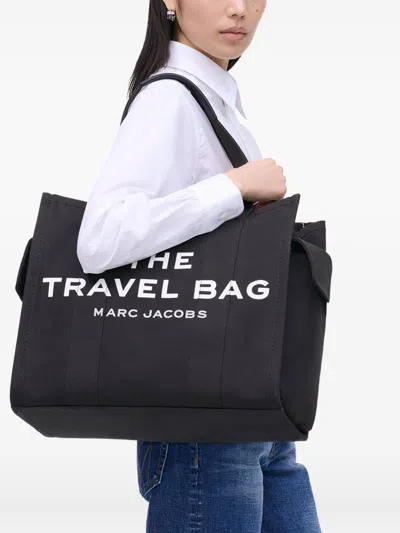 Marc Jacobs The Large Canvas Travel Tote Bag In Black