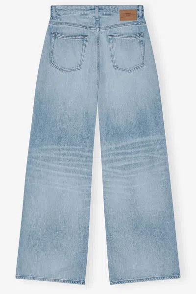 Ganni Rigid Denim Jozey In Blue