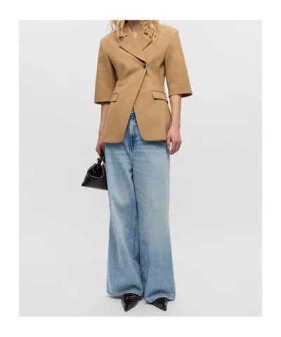 Ganni Rigid Denim Jozey In Blue