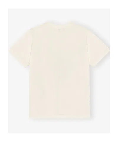 Ganni Off-white Basic Cotton Jersey Grapes Relaxed T-shirt