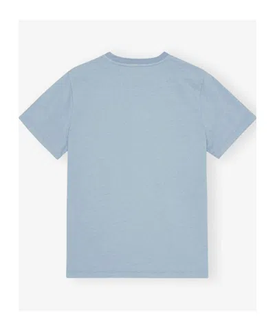 Ganni Basic Cotton Jersey Animals Relaxed T-shirt In Blue