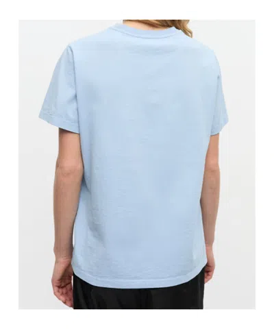 Ganni Basic Cotton Jersey Animals Relaxed T-shirt In Blue