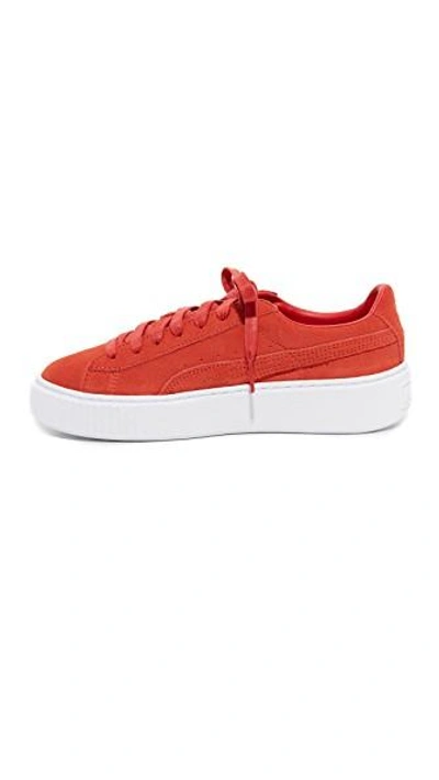 Shop Puma Creeper Lace Up Sneakers In Barbados Cherry/ White