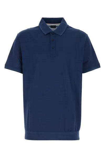 Paul & Shark Men Blue Short Sleeves Solid Polo, 4xl Luxury Polos For Men Darveys