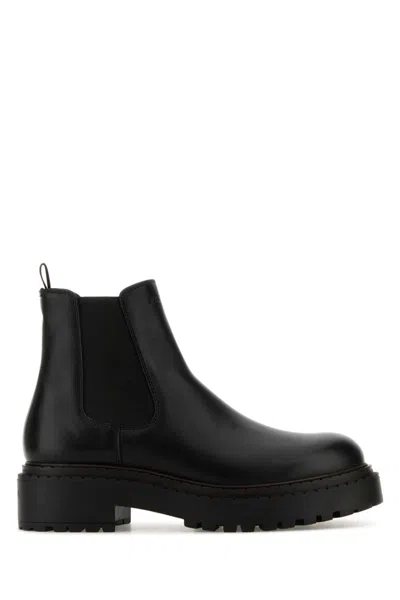Prada Elastic-gusset Leather Boots