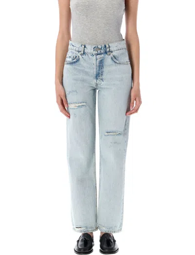 Anine Bing Kate Straight-leg Bleached Blue Jeans