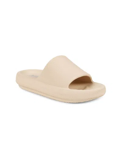 Mia Girl's Little Elexa Textured Platform Slides In Neutral