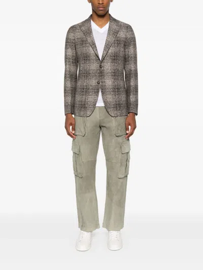 Tagliatore Montecarlo Jersey Ceck Fuso Moro 32 Lana 25 Seta 23 Pol 20 Acr Jackets Brown