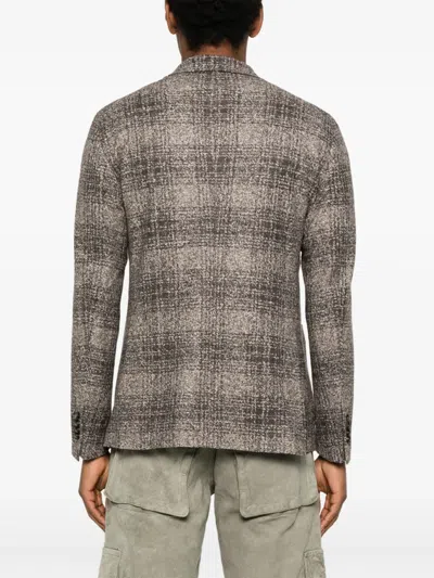 Tagliatore Montecarlo Jersey Ceck Fuso Moro 32 Lana 25 Seta 23 Pol 20 Acr Jackets Brown