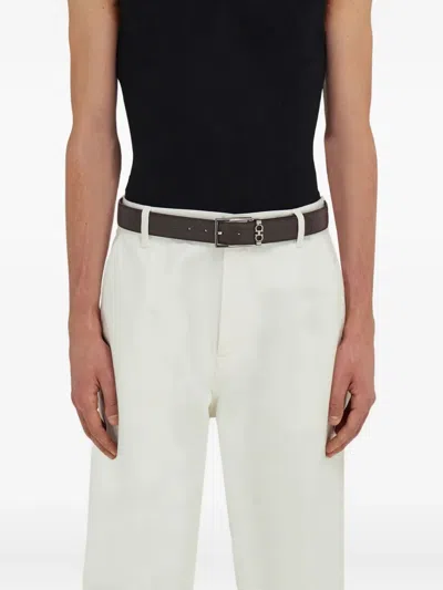Ferragamo Grained Leather Gancini Motif Reversible Belt