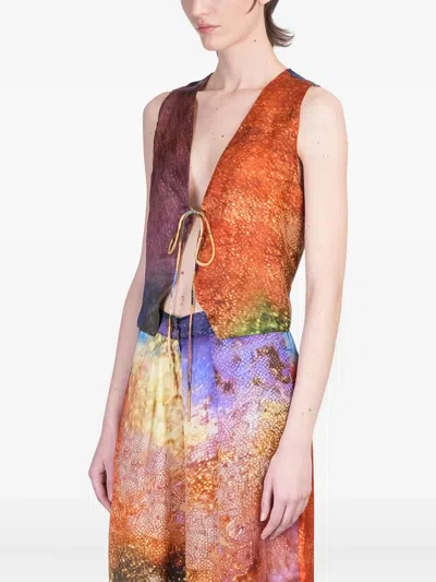 Yavi Abstract-print Vest In Multi
