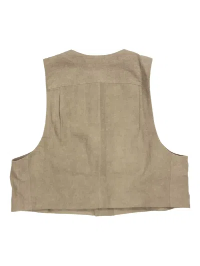 Ziggy Chen Cropped Waistcoat In Neutral