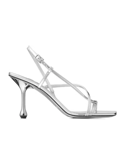 Jimmy Choo High Heel Metallic Sandals With Buckle Strap
