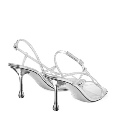 Jimmy Choo High Heel Metallic Sandals With Buckle Strap