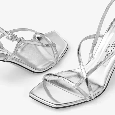 Jimmy Choo High Heel Metallic Sandals With Buckle Strap