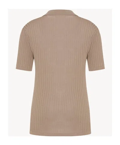 The Row Kaiomi Ribbed Short-sleeve Top In Brown