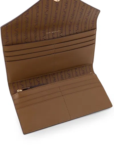 Tory Burch T-monogram Envelope Chain Wallet Crossbody Bag In Brown