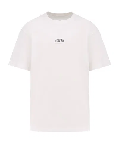 Mm6 Maison Margiela Mm6 By Maison Margiela Minimalist Logo Short Sleeve T-shirt In White