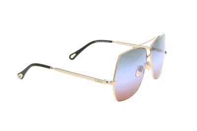 Chloé Square Metal Sunglasses Gradient Lenses