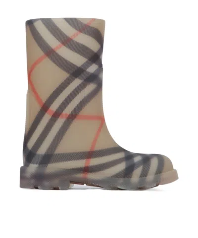 Burberry Beige Vintage Check Rain Boots In Multi