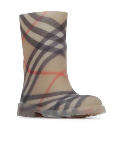 Burberry Beige Vintage Check Rain Boots In Multi