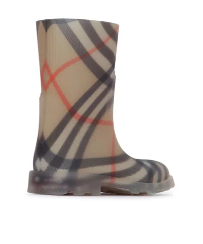 Burberry Beige Vintage Check Rain Boots In Multi