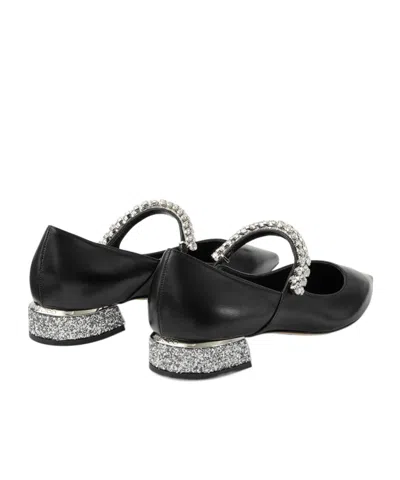 Jimmy Choo Black Nappa Leather Bing Ballerinas In Black