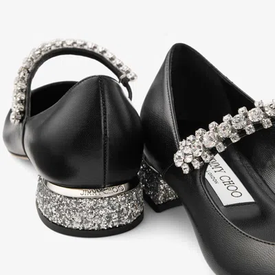 Jimmy Choo Black Nappa Leather Bing Ballerinas In Black