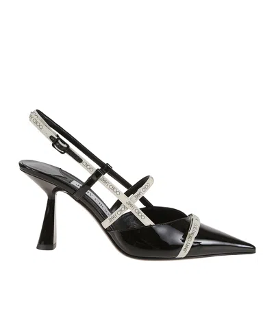 Jimmy Choo Leather Camila Pumps Glossy Finish In Black