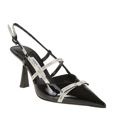 Jimmy Choo Leather Camila Pumps Glossy Finish In Black