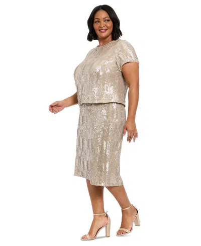 Muse Plus Size Sequined Skirt In Gray