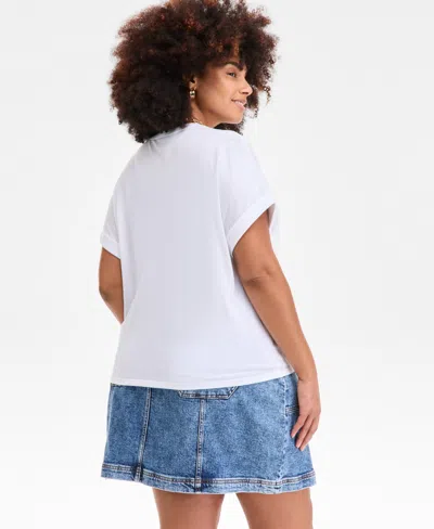 On 34th Trendy Plus Size Mon Cheri Graphic T-shirt, Exclusively At Macy's In White