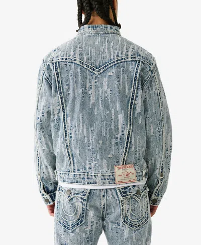 True Religion Men's Ultra Distressed Rope Stitch Trucker Jacket In Blue