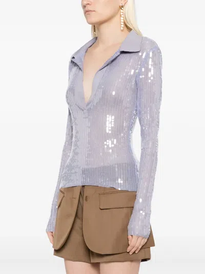 Monse Sequin-embellished Mesh Top