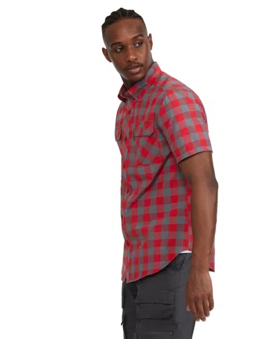 Ecko Unltd Work N Work Short Sleeve Woven Shirt In Red