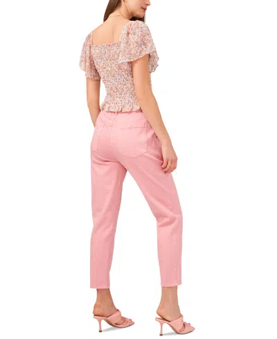 1.state Women's Paperbag-waist Slim Pants In Pink