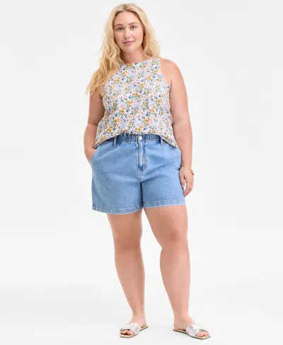 On 34th Trendy Plus Size Floral-print Tank Top, Exclusively At Macy's In Multi