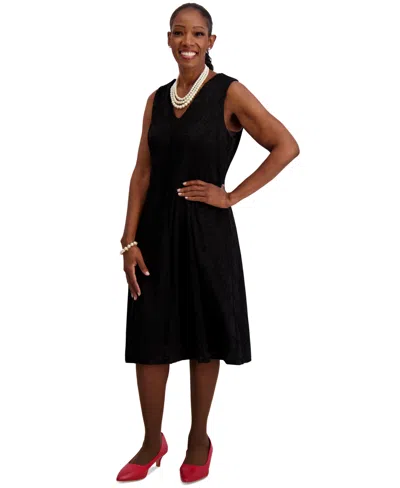 Kasper Women's Sleeveless Lace Fit & Flare Dress, Regular & Plus Sizes In Black