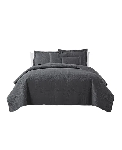 Nestl Grid Embossed 4-pc. Quilt Set, Twin/twin Xl