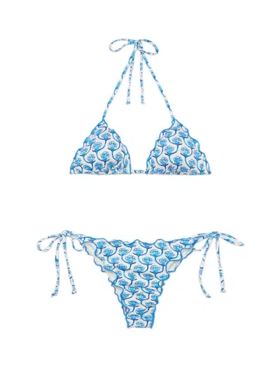 Mc2 Saint Barth Miami Cheeky Bikini Swimsuit In Blue